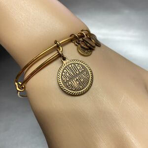 Alex & Ani Bracelet Born To Be Something Gold tone Adjustable Boho Bracelet